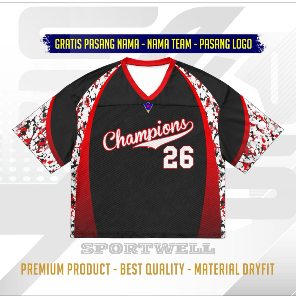 Jersey Boxy Black Champions Rugby Full Printing Premium Jersey BaseBall