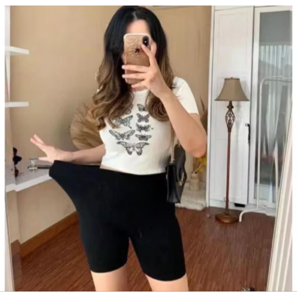 LEGGING PENDEK KAOS HOTPANTS IMPORT WANITA/LEGGING PENDEK 3/4 KAOS HOTPANTS IMPORT WANITA/HIGHWAIST 