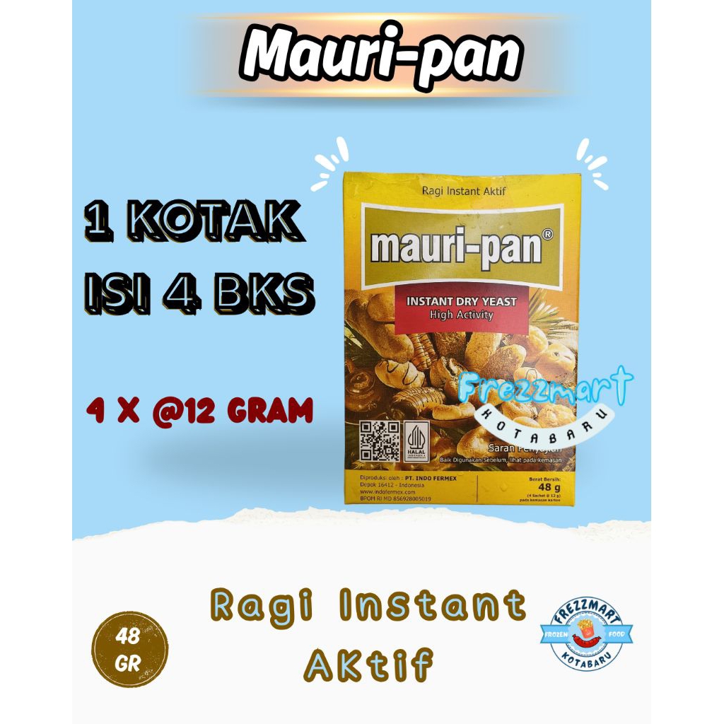

Mauripan Ragi Instant 48 Gr 1 Kotak 4 Sachet Frezzmart Kotabaru