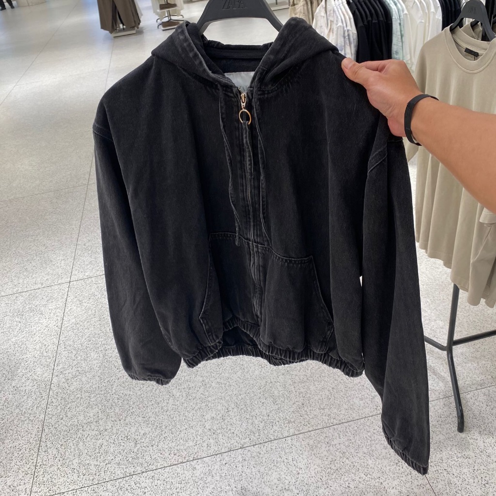 Jastipp. Hoodie Jacket Zipper Denim Zara (Man)