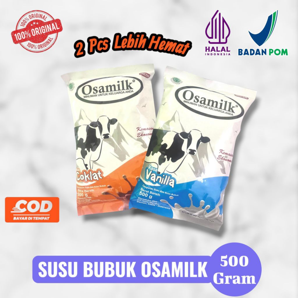

(Promo 2 Pcs) Osamilk 500 Gr Vanila & Cokelat | Susu Penggemuk Badan | Susu Sehat