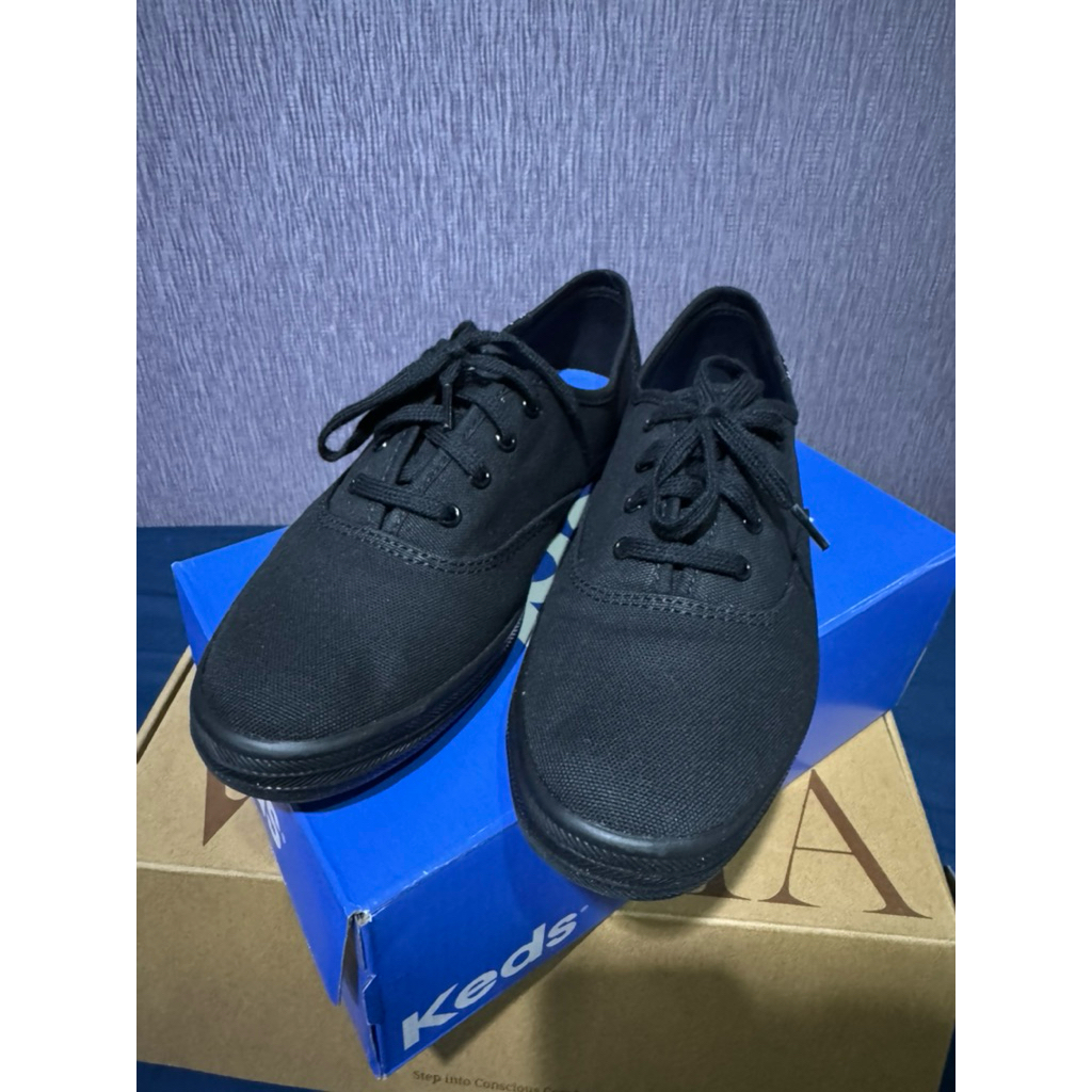 Keds Sepatu Wanita Champion Black Original Preloved