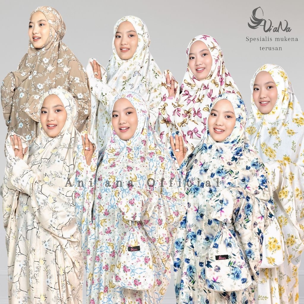 Ani'ana official - MUKENA TERUSAN RAYON MOTIF BUNGA ADEM NYAMAN