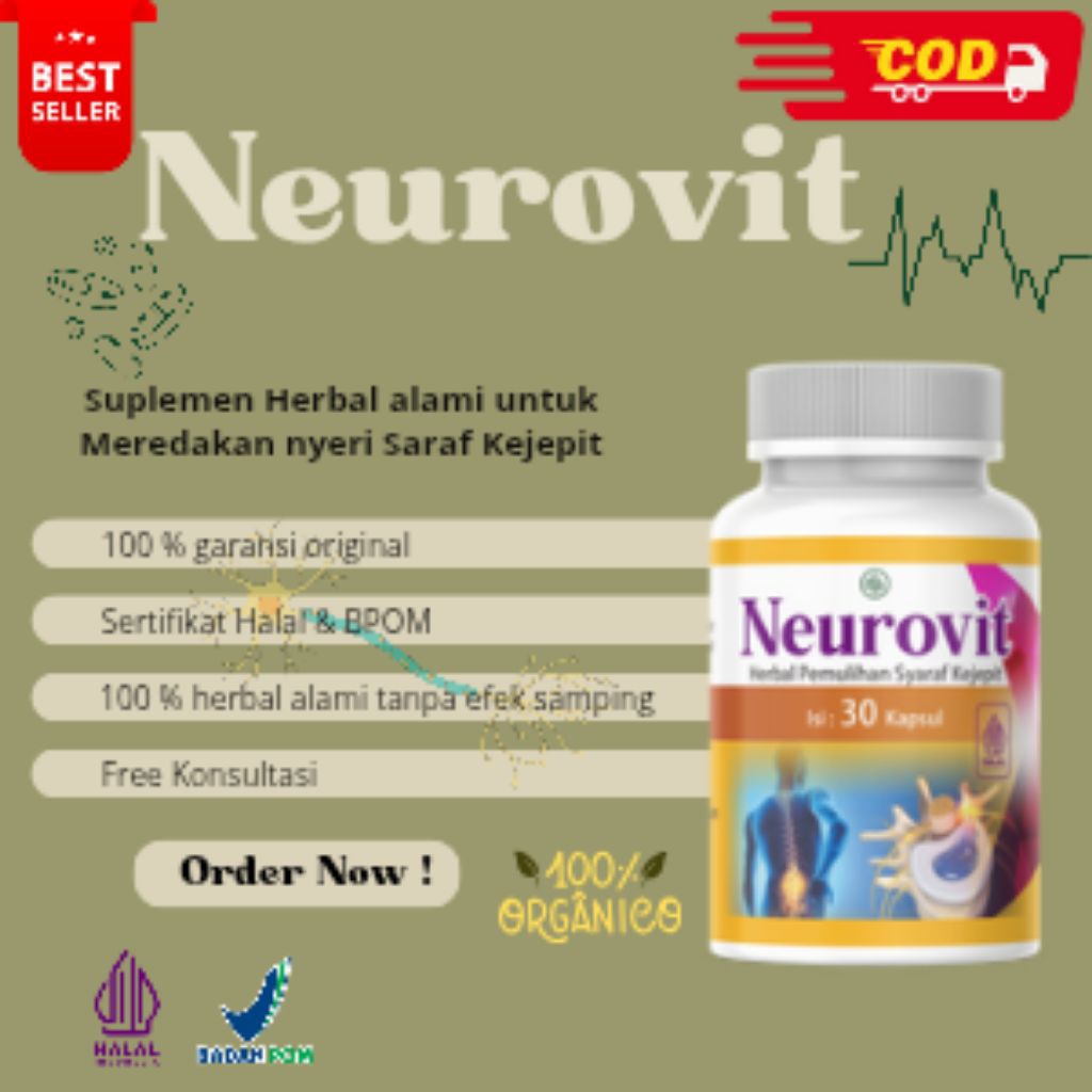 Obat Saraf Kejepit Alami Neurovit Lutut Kaku, Kesemutan, Rematik