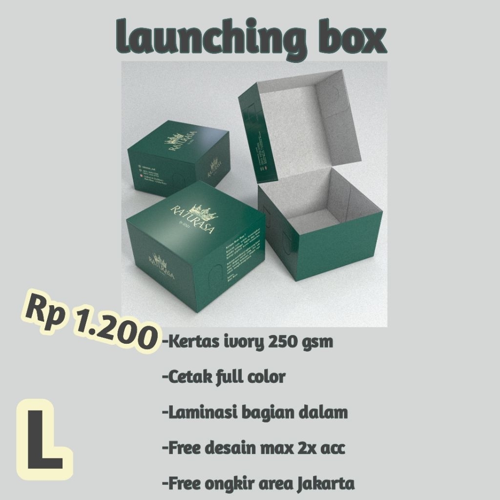 

Launching box custom ukuran S,M,L