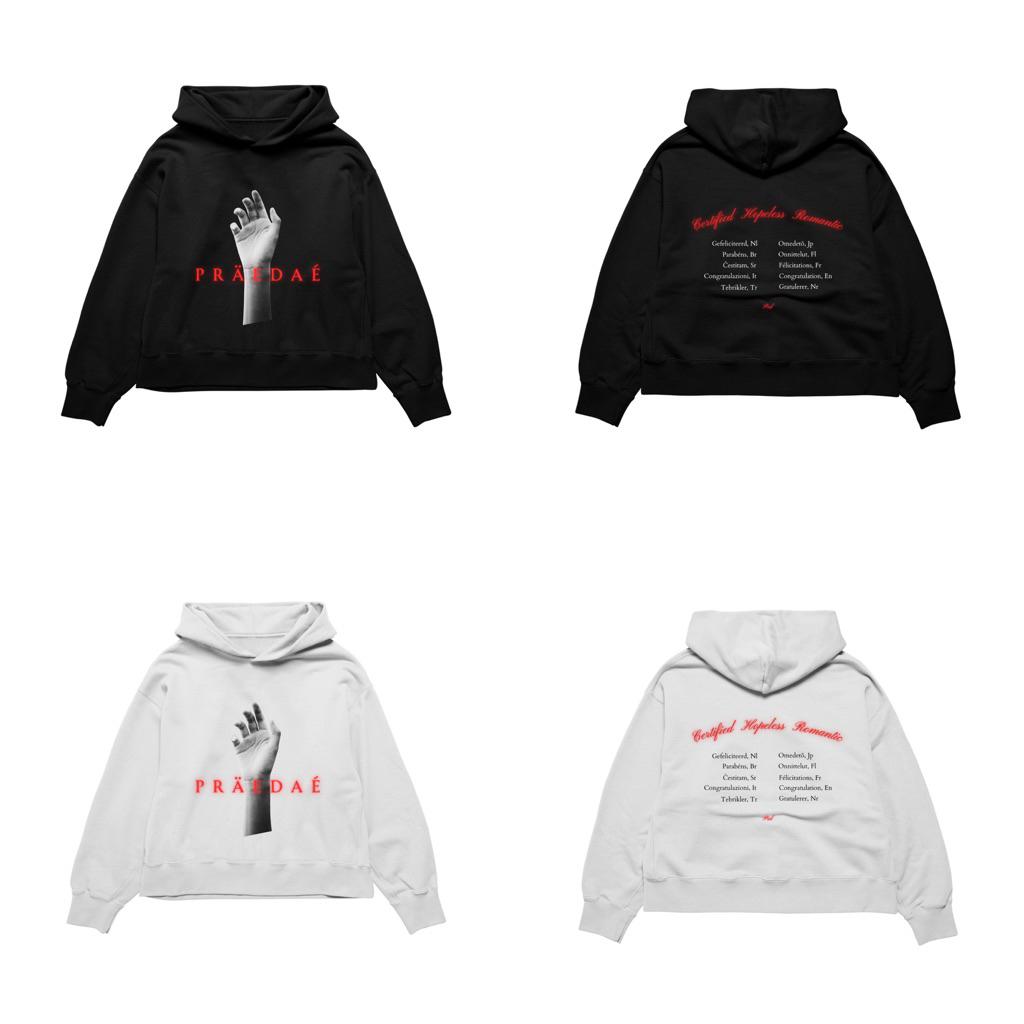 Praedae Hopeless Romantic Brown Tee | Hopeless Romantic White Hoodie | Eternals Navy