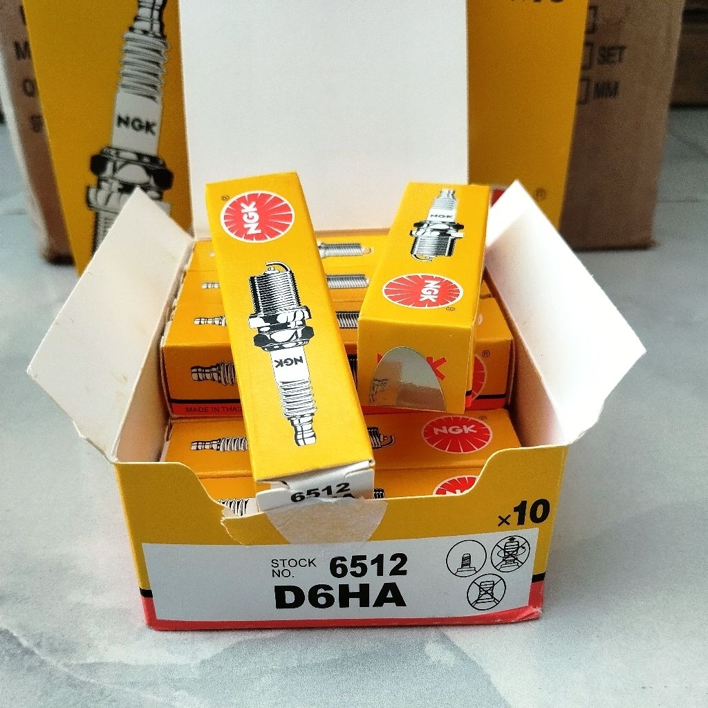(10 PCS) Busi D6HA NGK Motor Honda Astrea/Motor Bebek C90 C70 - Busi Motor Honda Drat Besar (NGK)