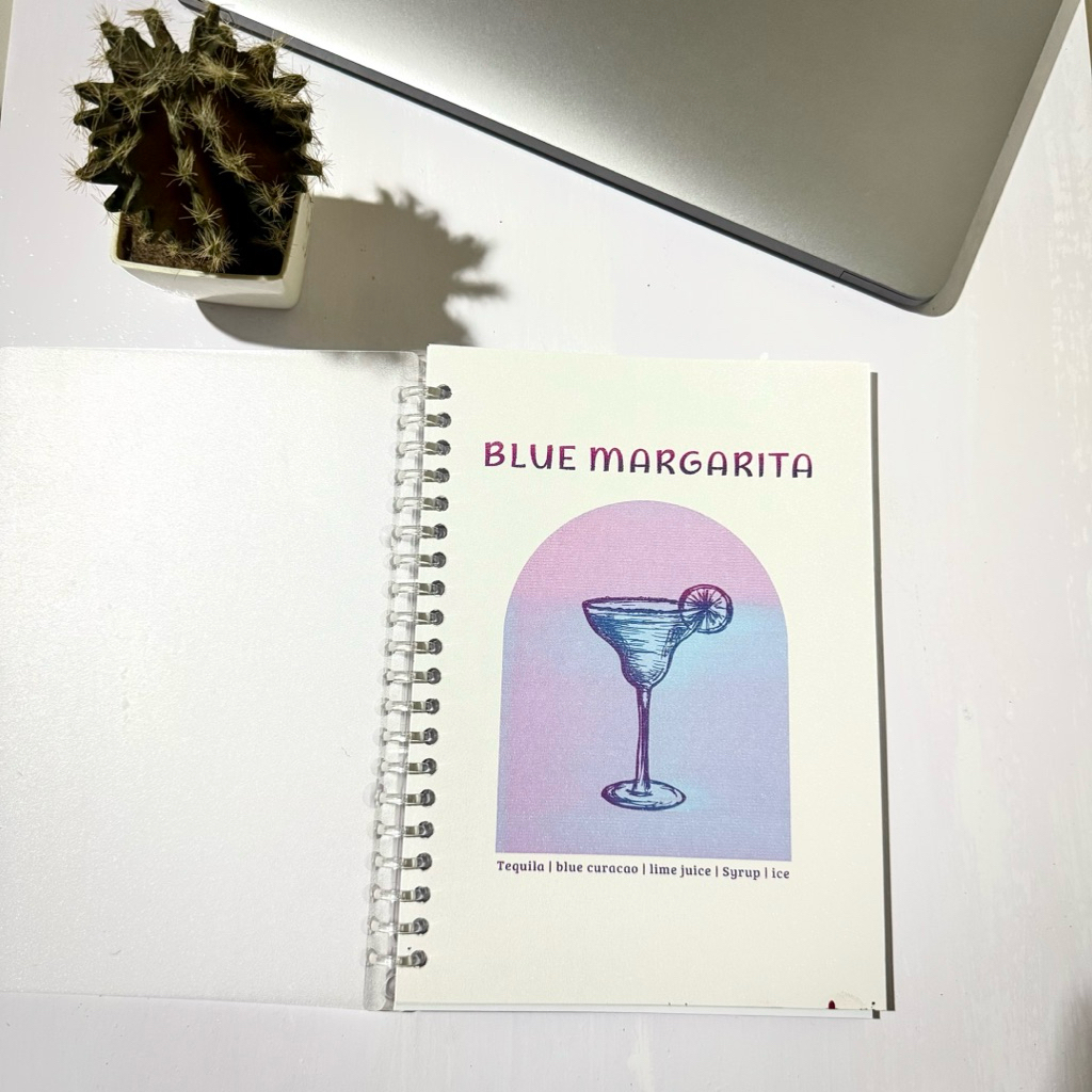 

Binder A5 Estetik Limited Custom - Margarita Warna ungu biru | Loose Leaf | Planner Notes Lucu
