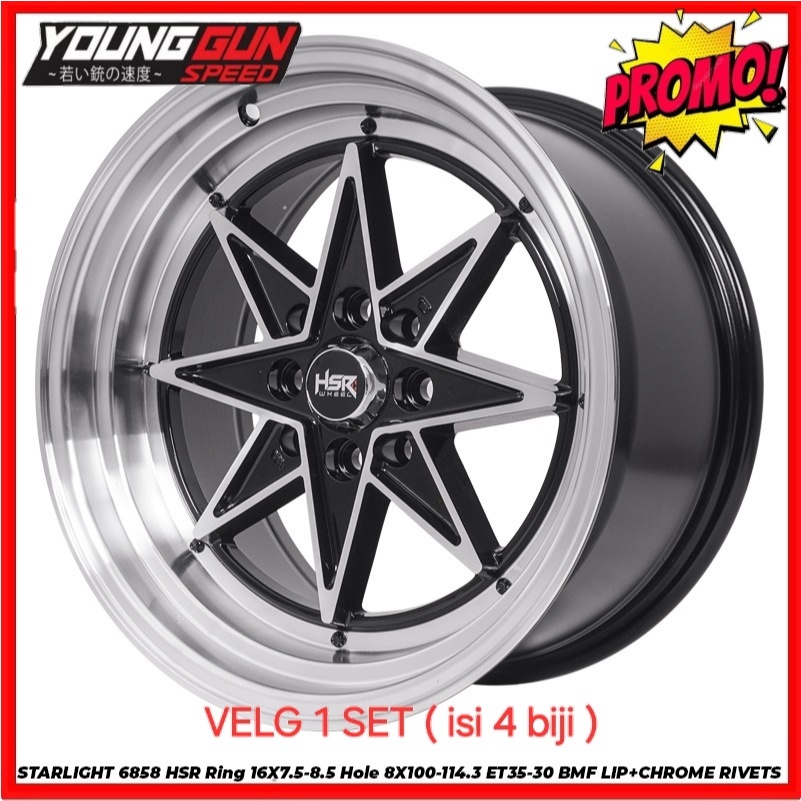 velg mobil celong bintang ring 16 STARLIGHT HSR R16X75/85 lubang 4 X100-114,3 ET35/30
