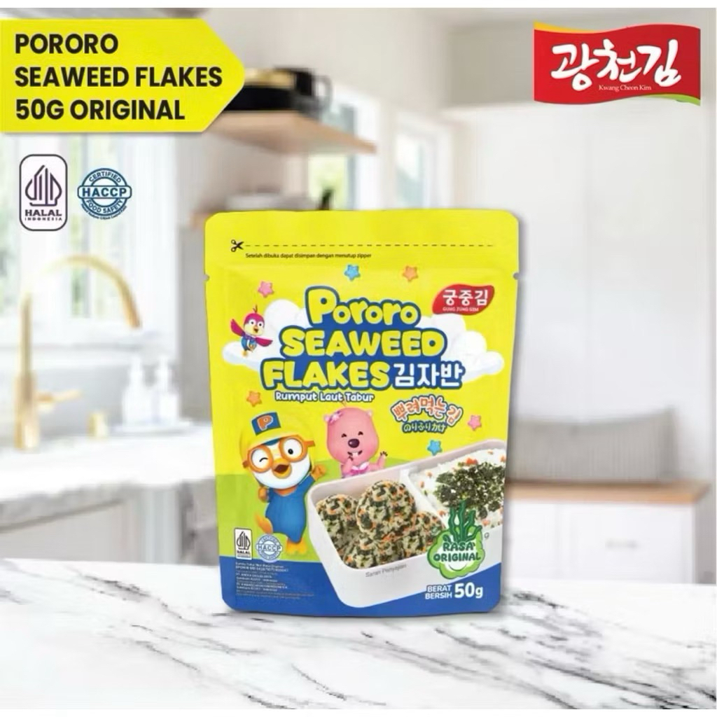 

Rumput laut kering tabur PORORO SEAWEED FLAKES 1PCS / DRIED SEAWEED FLAKES 50G