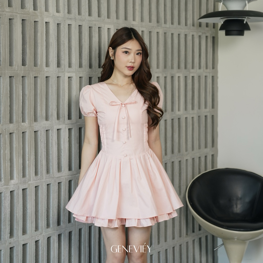 [ GENEVIEY ] Maddie Dress | Mini Dress | Gaun Pendek Wanita | Dress Fuji | Dress Pendek Wanita Casua