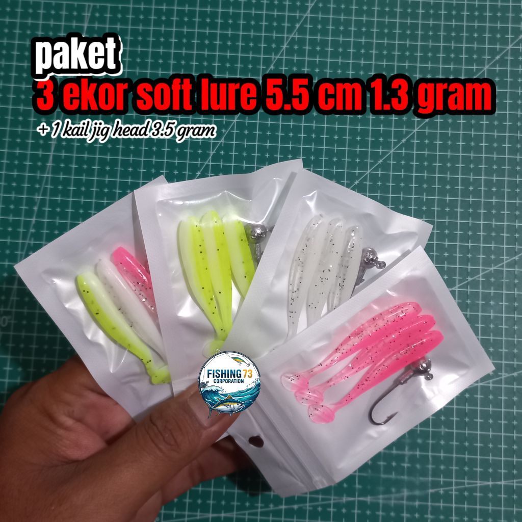 Soft lure  5,5 cm/1.3 gram + kail jig head