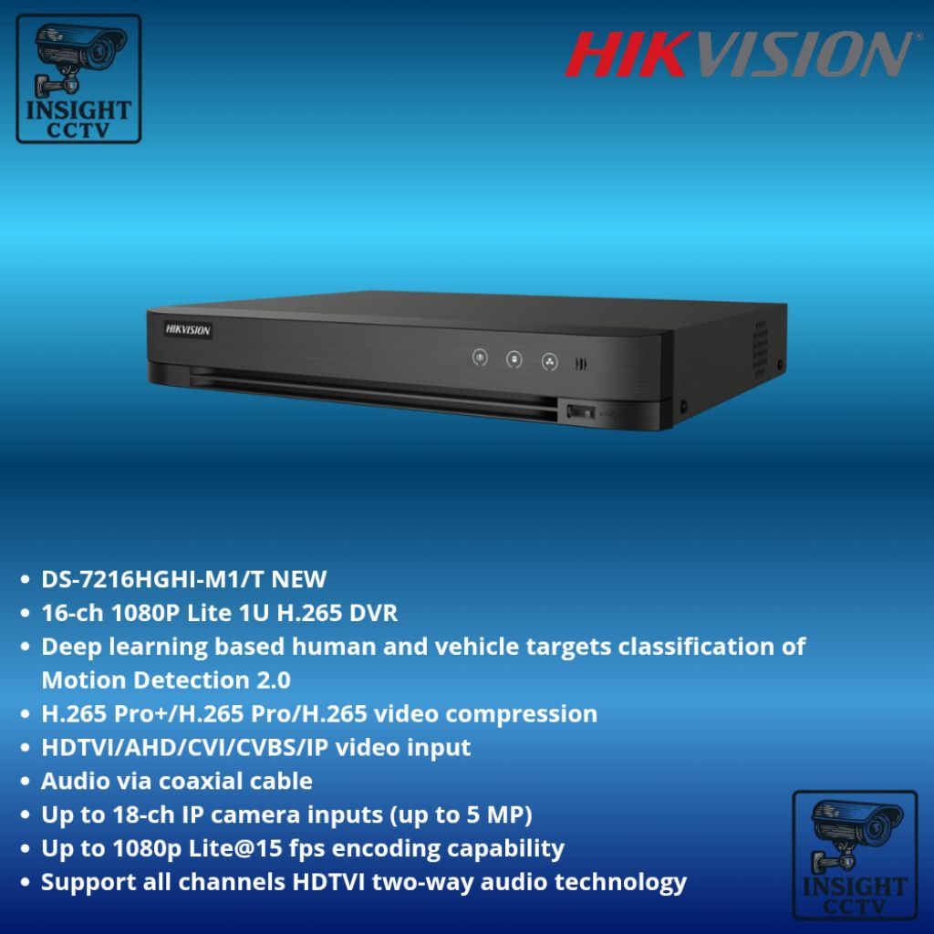 HIKVISION DVR 16CH 2MP iDS-7216HGHI-M1/T DVR CCTV 16 CHANNEL HIKVISION