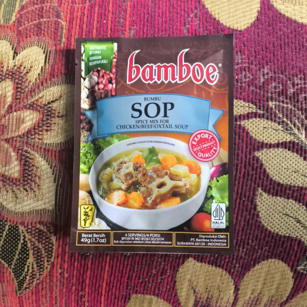 

BAMBOE BARU BUMBU SOP 49 GR SPICE MIX FOR CHICKEN/BEEF/OXTAIL SOUP