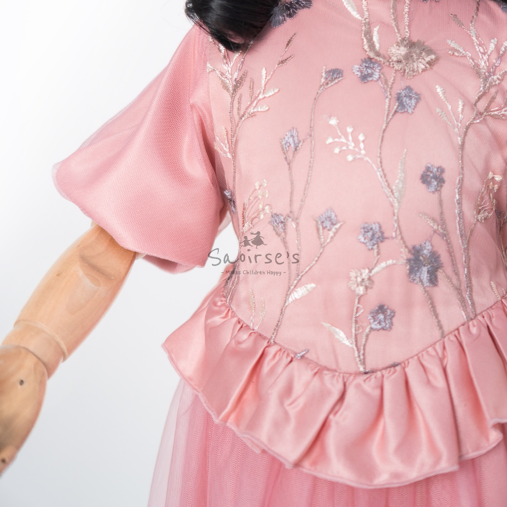 Tahan Lama Saoirse'S Calista Dress - [Cod] Gaun Pesta Anak Mewah 1-8 Tahun Brukat Bunga Kekinian