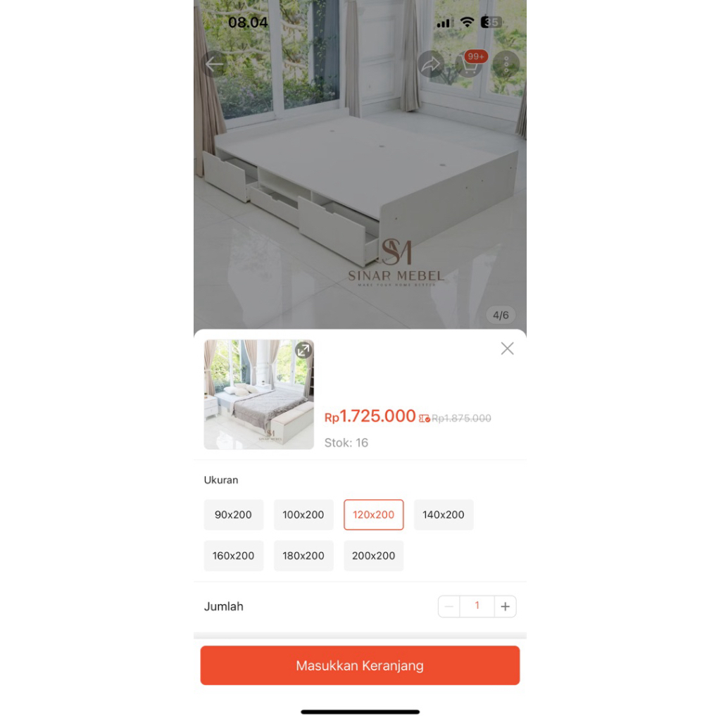 PRELOVED DIPAN KOKOH 120x200 cm