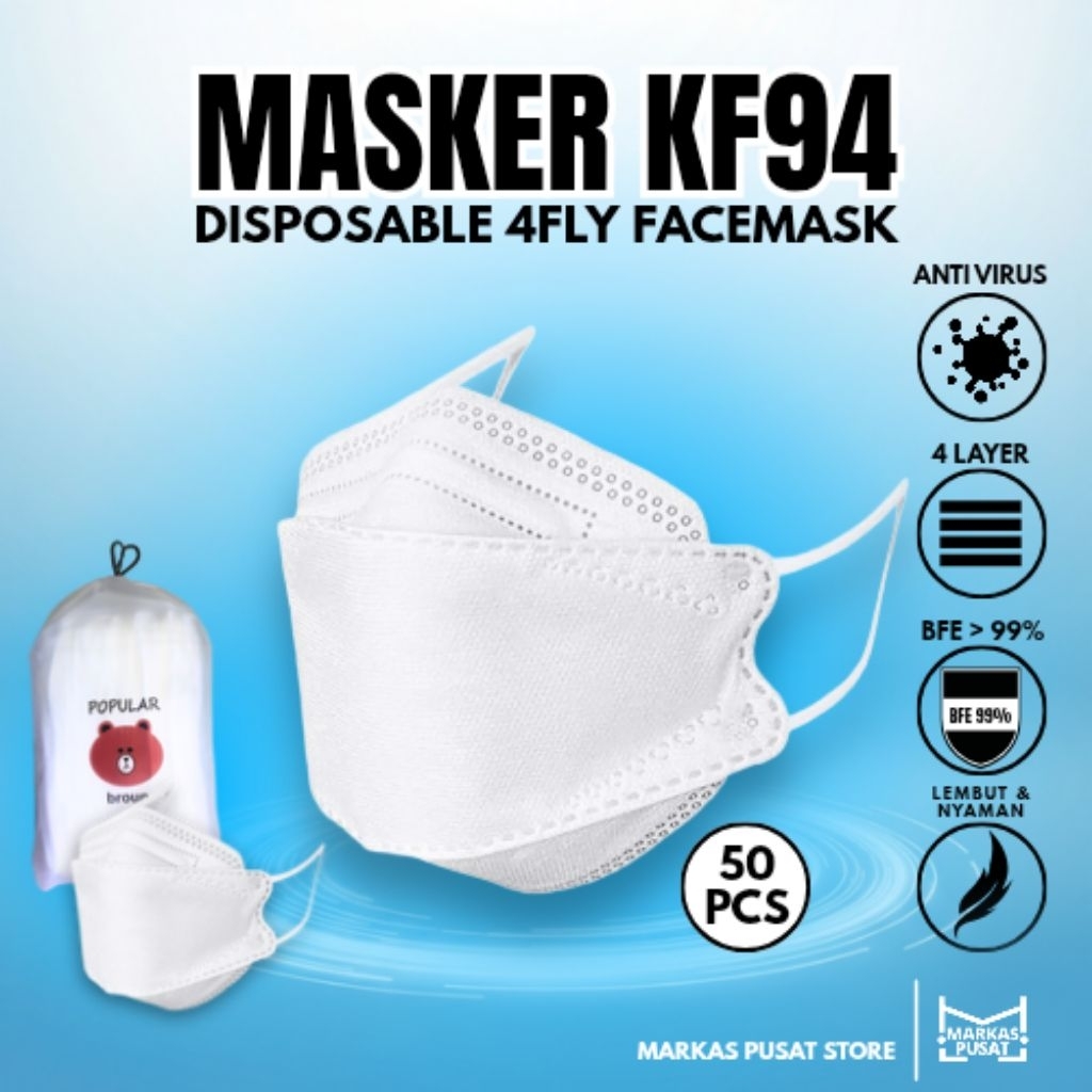 Masker KF94 isi 50 pcs 4Ply Evo 3D Protection Mask Isi 50Pcs Masker KF94 4 Ply 3D Protection Isi 50P