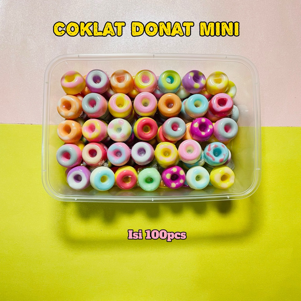 

Cokelat premium bentuk donat kecil isi 100