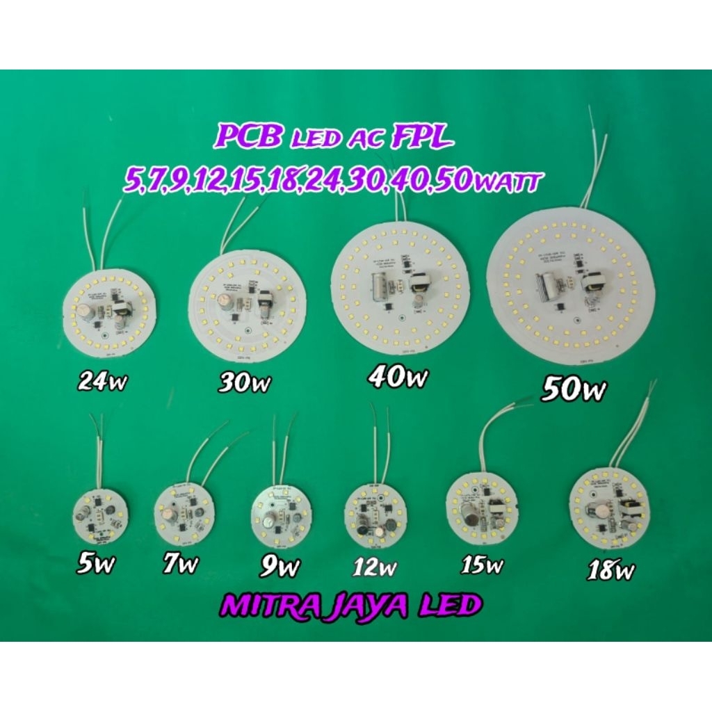 PCB LAMPU LED AC FPL (220V) NYALA PUTIH TERANG
