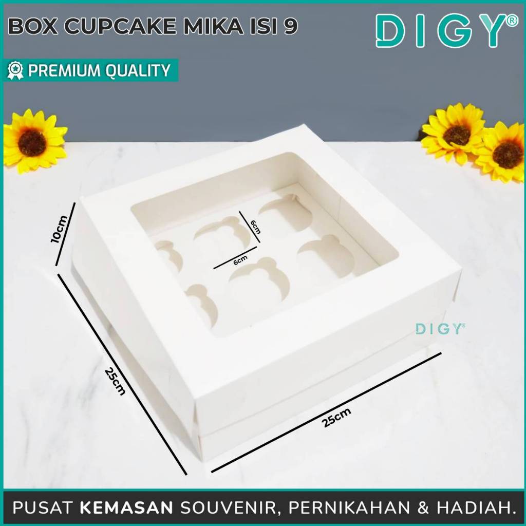 

Box Cupcake Mika Isi 9 / Gable Box / Box Cupcake Muffin / Kotak Kue / Box Cupcake Polos / Dus Kue Muffin / Mika Cupcake