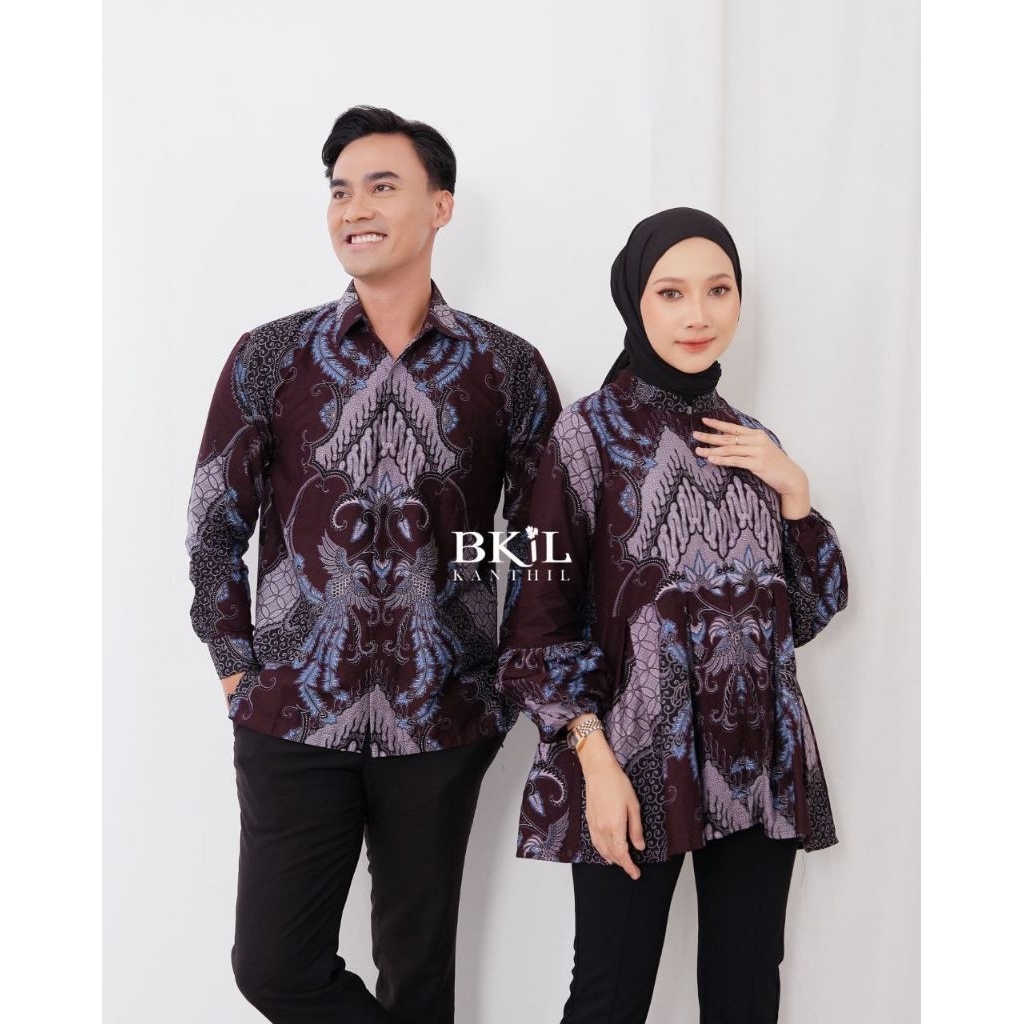 Atasan Couple Batik Tunik Batik Atasan Kerja Pria Wanita Sabrina