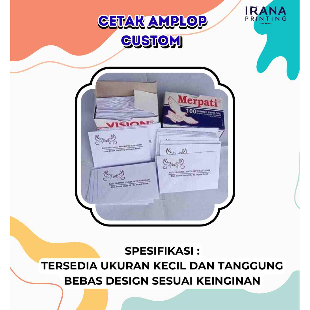 

Cetak Amplop Custom – Tersedia Ukuran Kecil, Tanggung, dan Besar | Warna & Hitam Putih