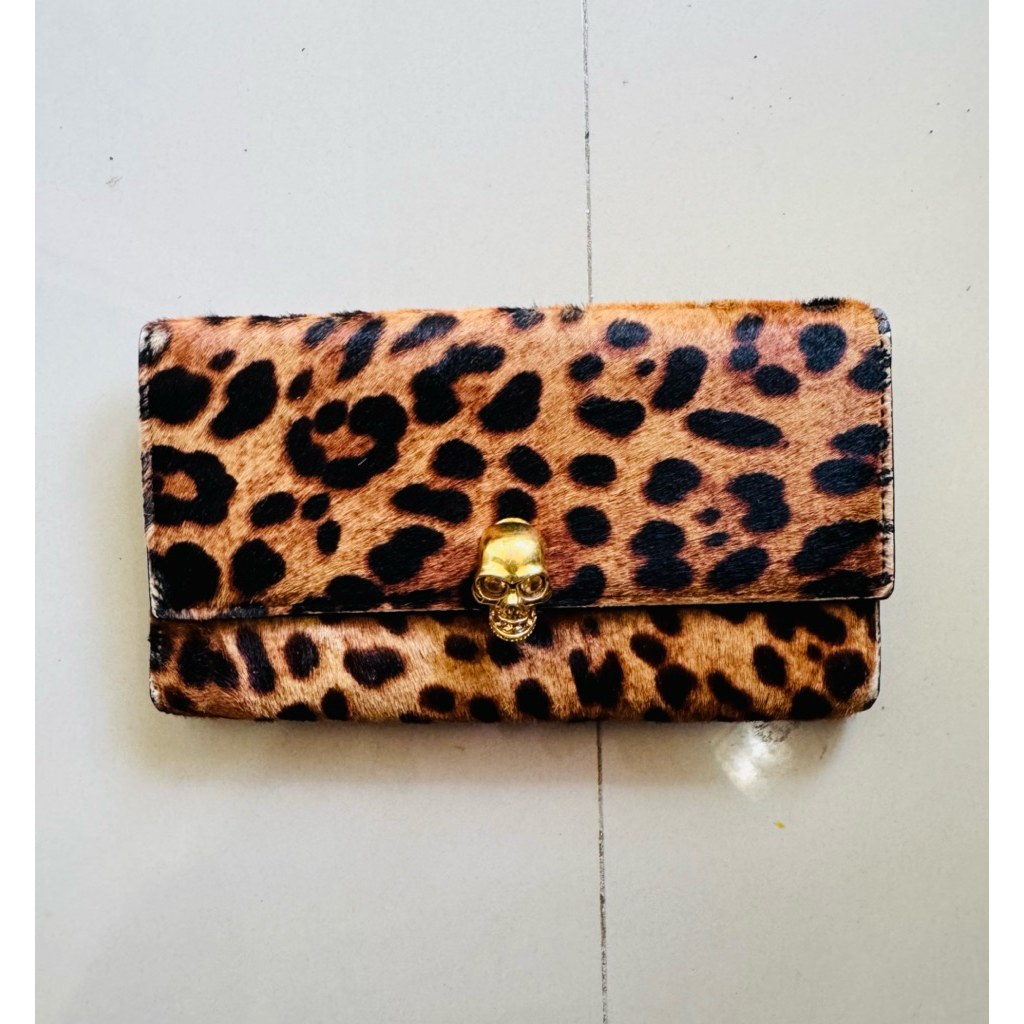 Dompet Alexander Mcqueen Motif Bulu Leopard