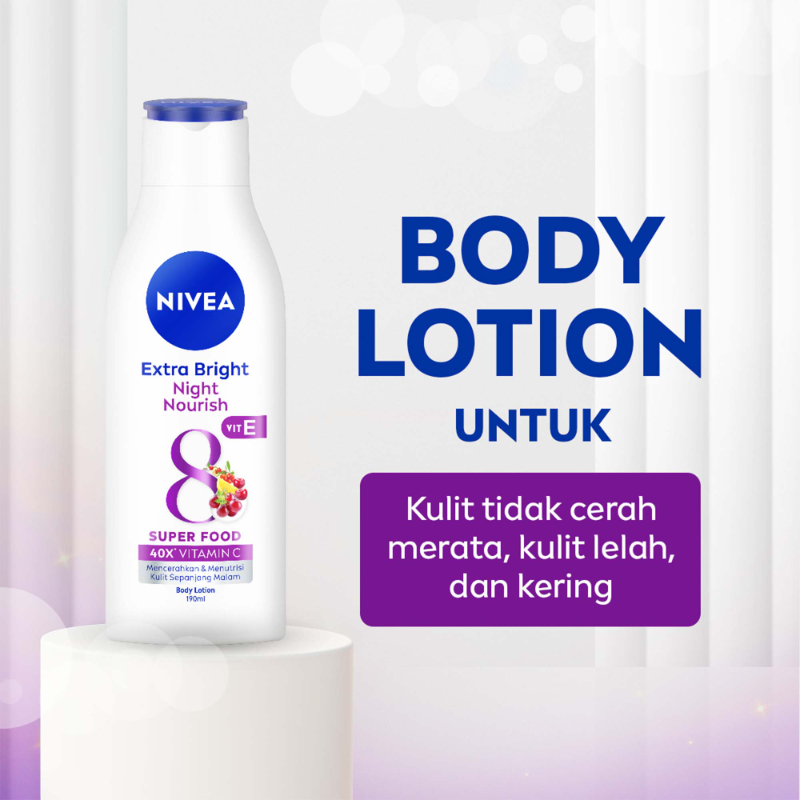 NIVEA Extra White Night Nourish Body Lotion 190ml / Nivea Night Nourish