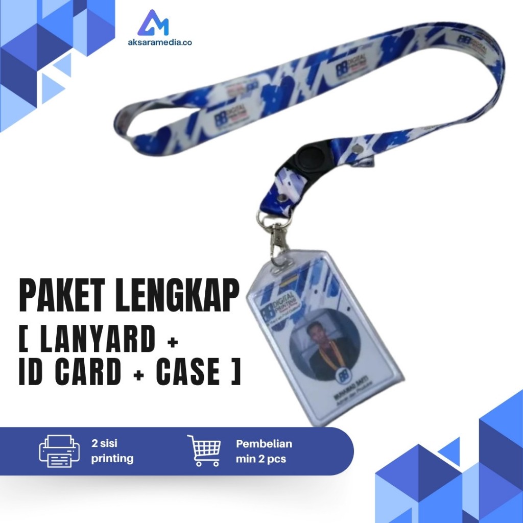 

Paket Lanyard Custom + ID Card + Holder 2 Sisi