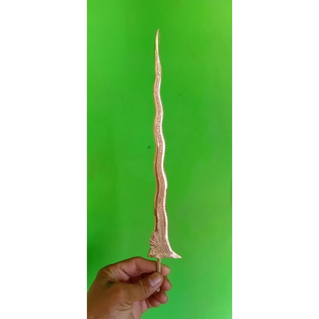 Hisperingin_ Keris Kuningan Nogo Rojo Luk 11 Panjang 28 Cm