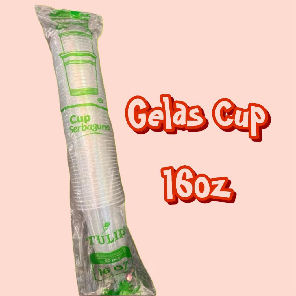 Gelas Plastik Cup / Gelas Cup Juice / Gelas Plastik Minuman 50 pcs 10oz 12oz 14oz 16oz
