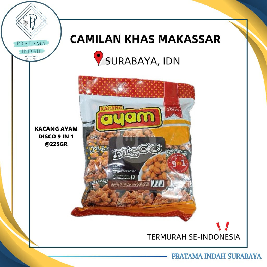 

KACANG AYAM DISCO 9 IN 1 @225GR CAMILAN KHAS MAKASSAR