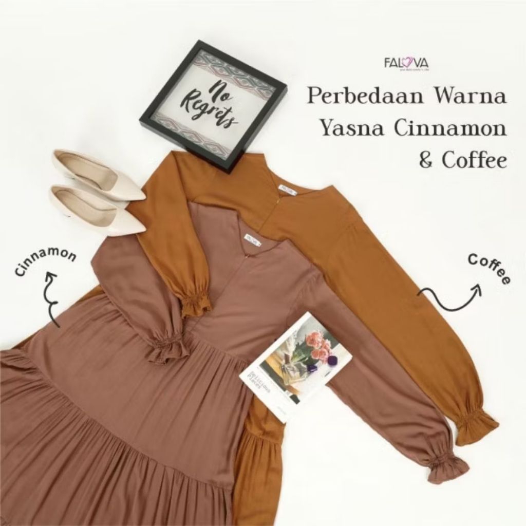 Hanzzashop - Homedress Yasna Rayon Twill Premium By Falova | Gamis Wanita Katun Polos