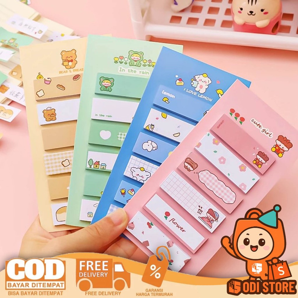 

Sticky Notes Lucu 6IN1 Tempelan Kertas Catatan 120 Lembar Notes Kertas Tempel Karakter