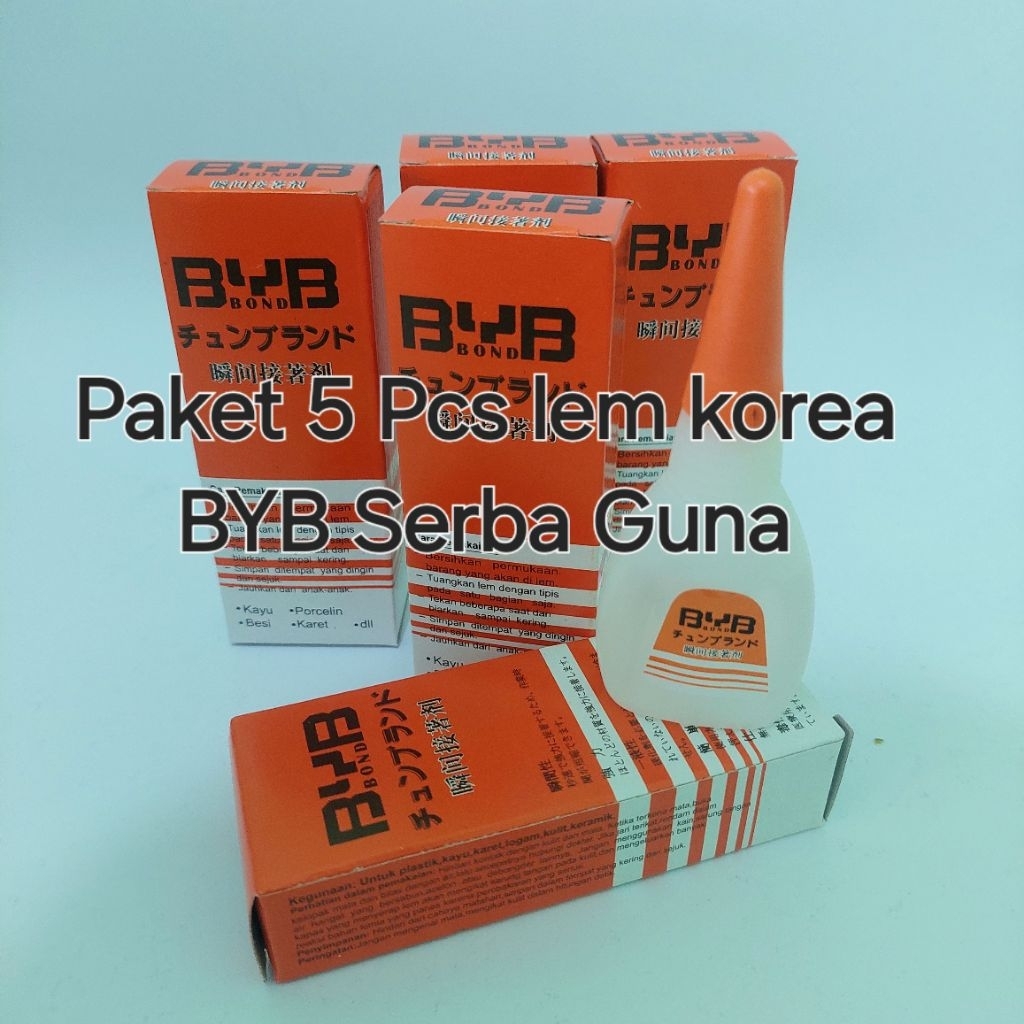 

5 Pcs Lem Korea Serba Guna Merek BYB / Lem Setan Super Kuat