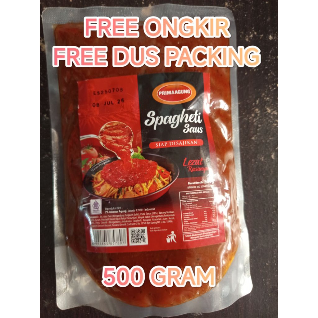 

[500 GRAM] SAUS SPAGHETTI Kemasan 500gr Prima Agung - Bolognese Spagetti 500gr