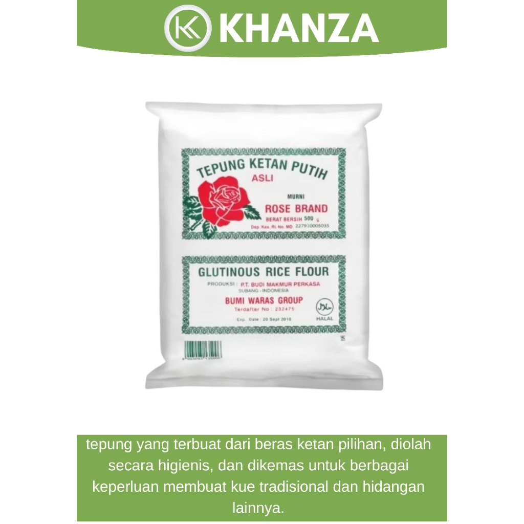 

Tepung Ketan Putih Rose Brand 500gram Asli Berkualitas