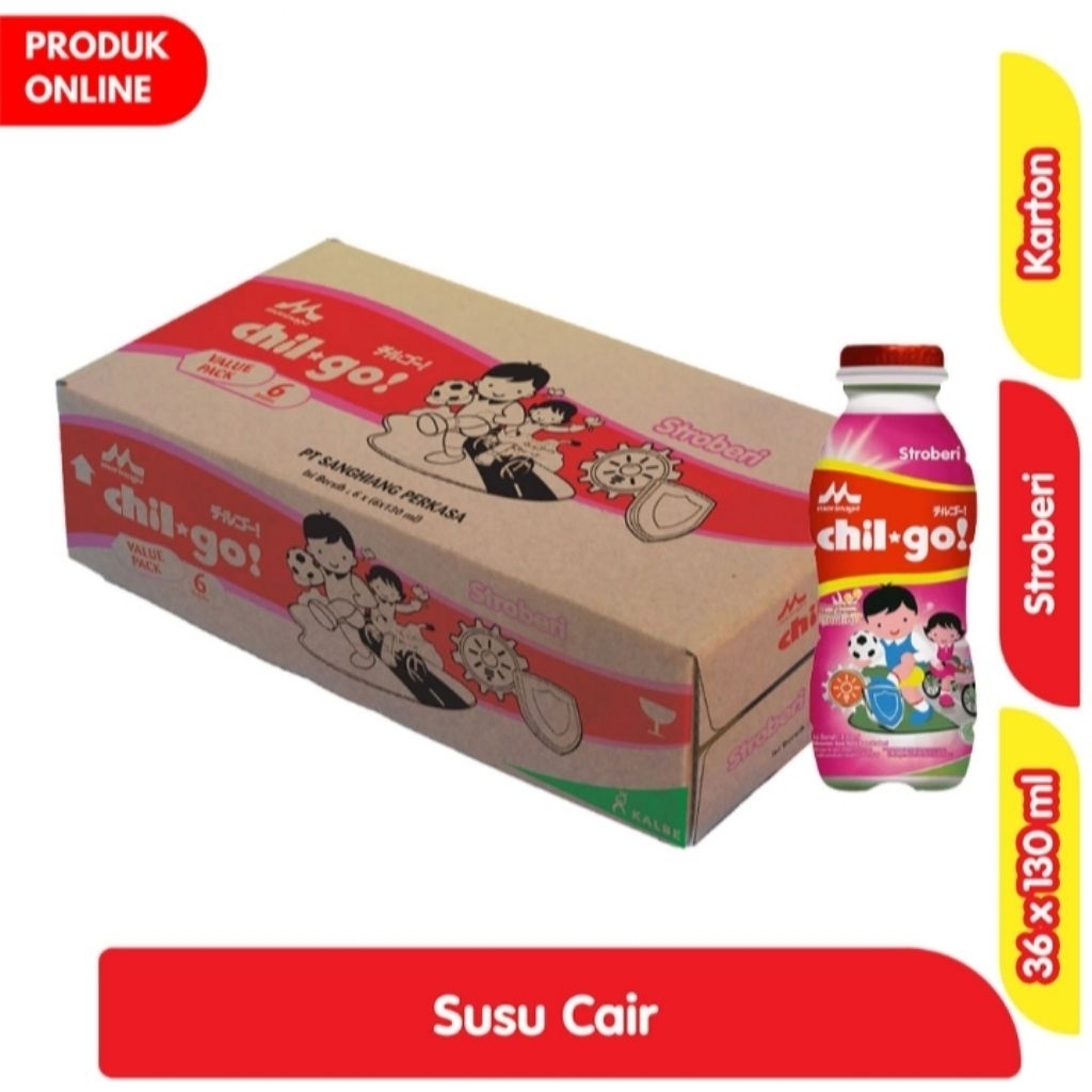 

Morinaga Chil-go Susu Cair Steril Stroberi 36 x 130 ml - Karton
