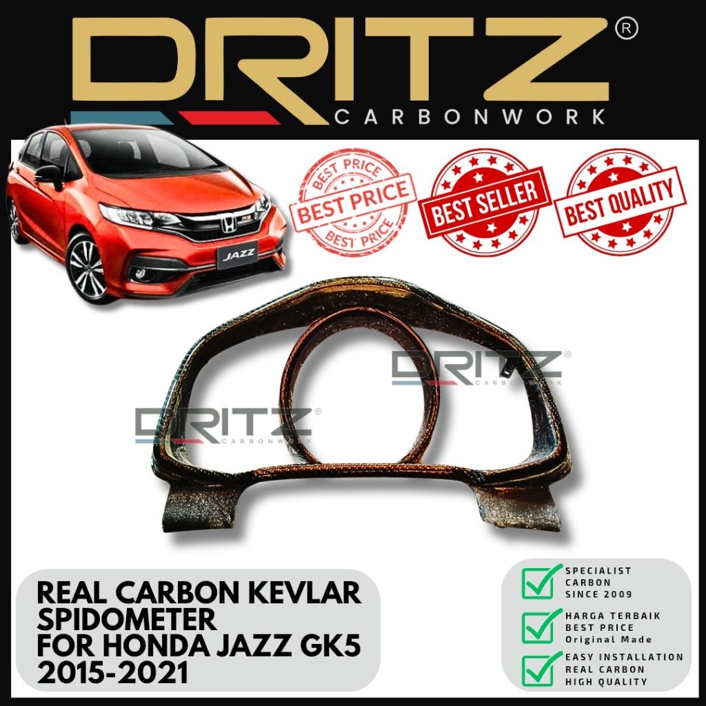 High Quality Asli Carbon Kevlar PANEL LIS SPIDOMETER interior HONDA JAZZ GK5 2015 2021 Speedometer a