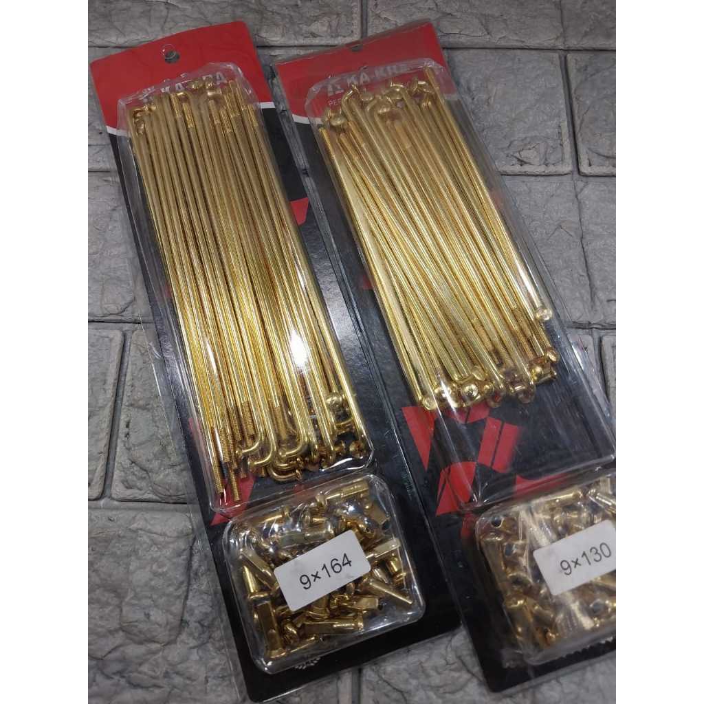 Jari jari Gold Sepasang Matic Scoopy,Beat,Vario,Genio 9X130/9X164 Ring Velg 17