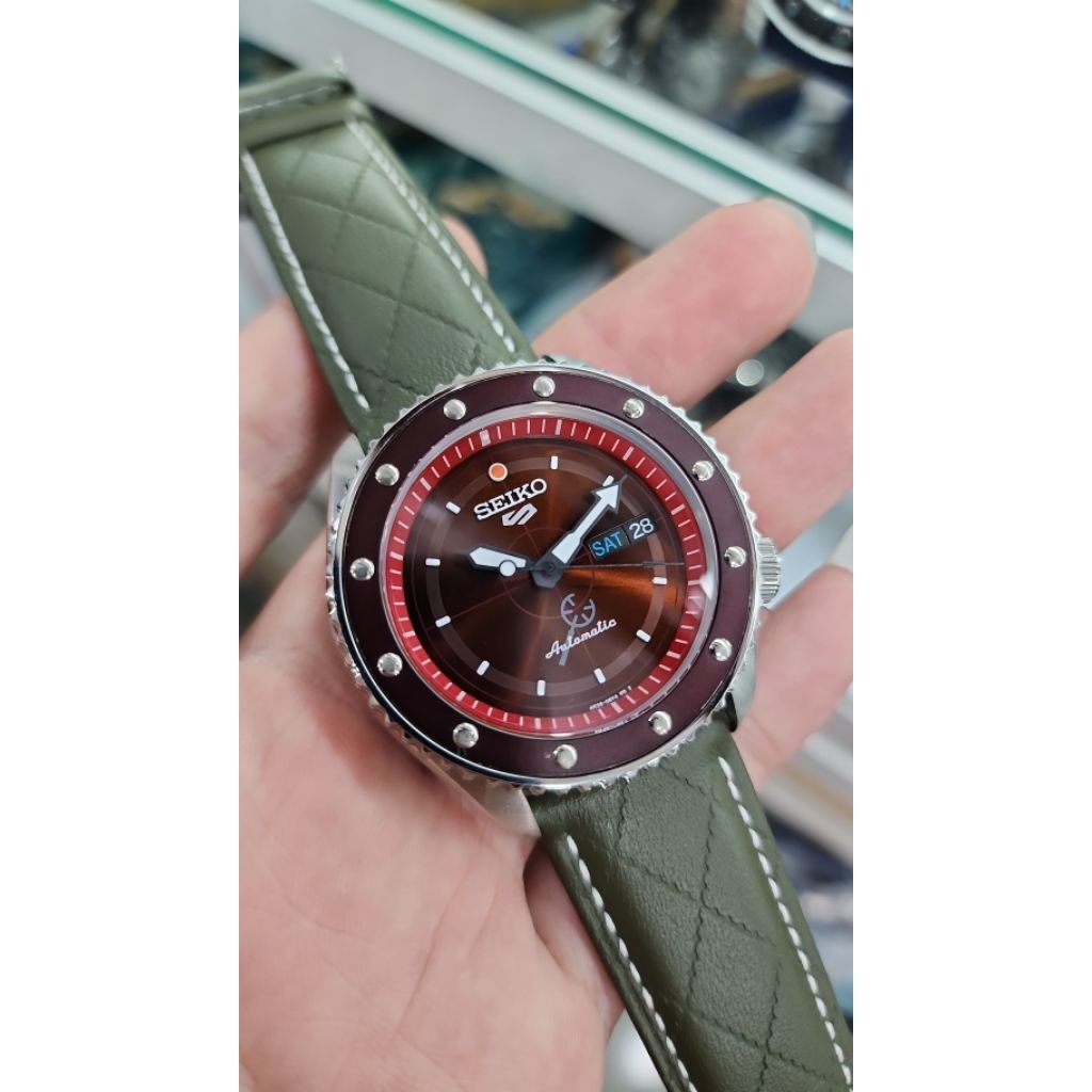BARU Jam kulit seiko 5 sport one piece automatic