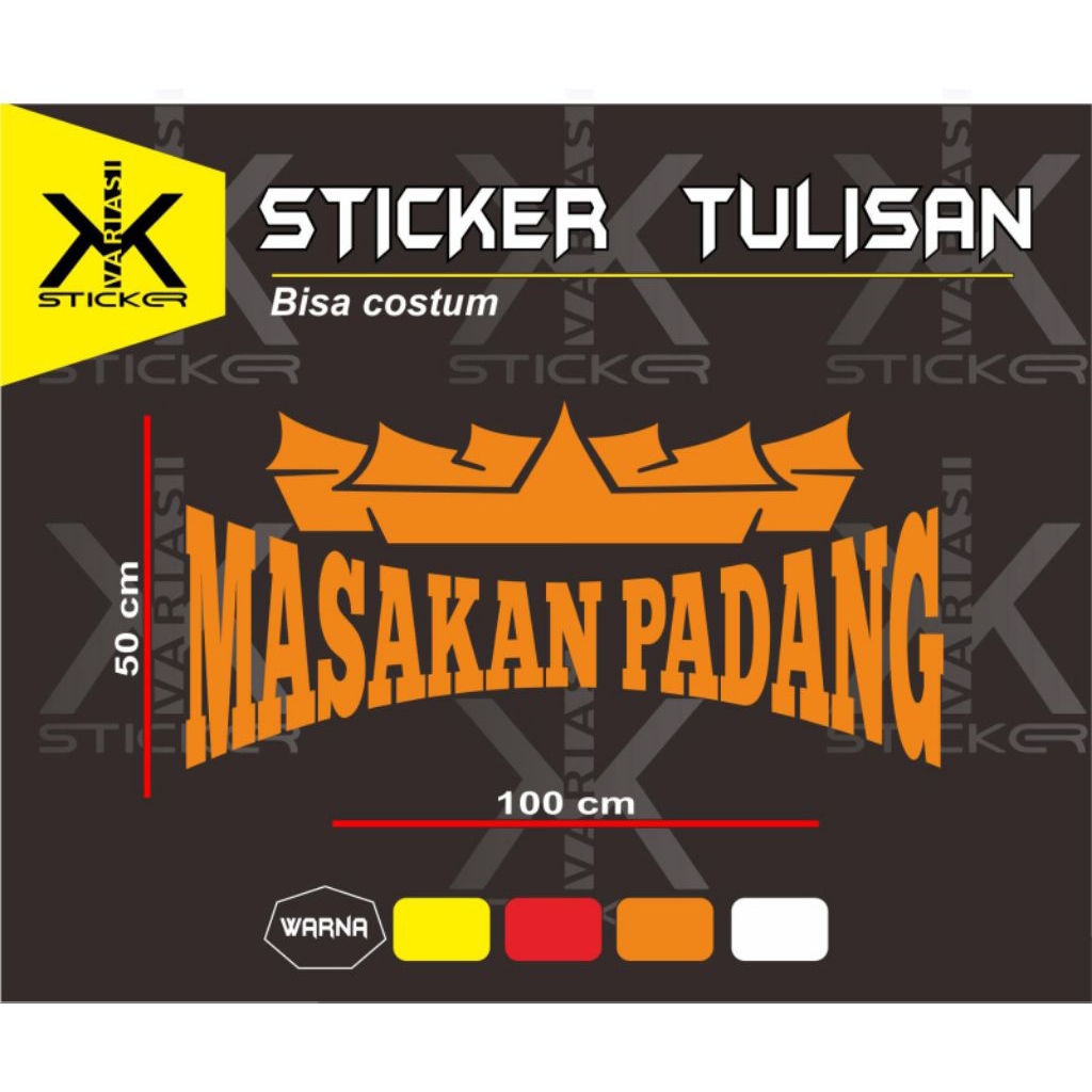 

sticker cutting, tulisan masakan padang ukuran 100 x 50 cm