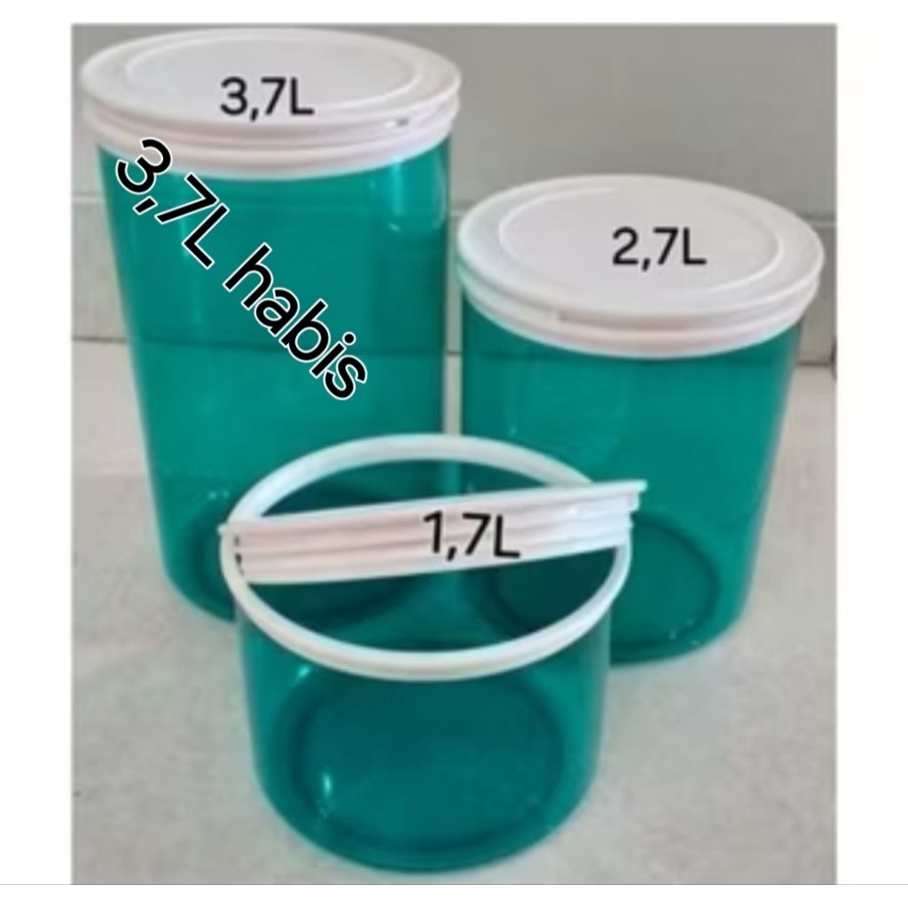 (harga satuan ya kak) toples premier kuning dan tosca / toples jolly keeper original tupperware 2,7 