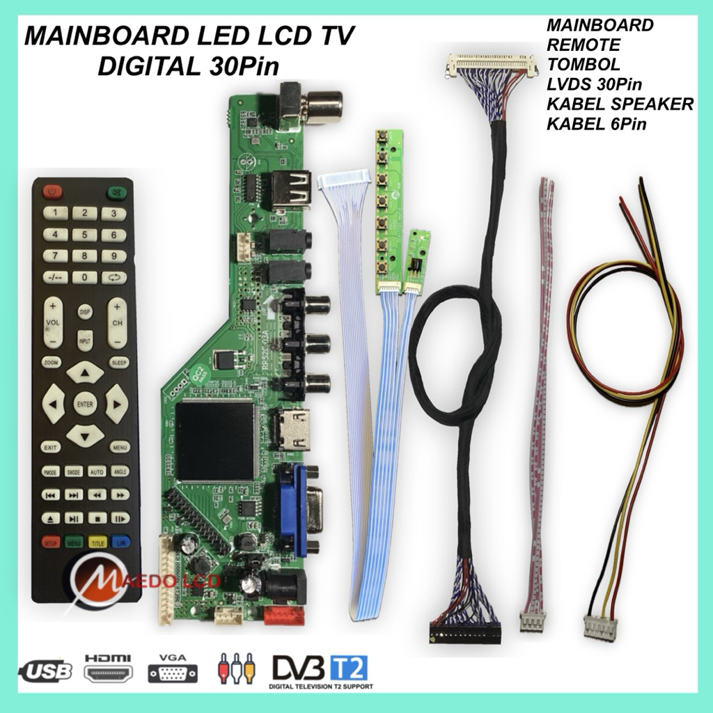 Mainboard LCD LED TV universal Digital DVBT2 Paket MAINBOARD UNIT + LVDS 30Pin