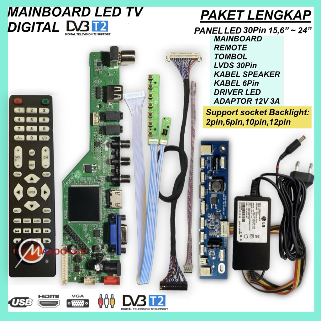 Universal LED Board Digital DVBT2 For Panel V236BJ1-LE1 | V236BJ1-LE2