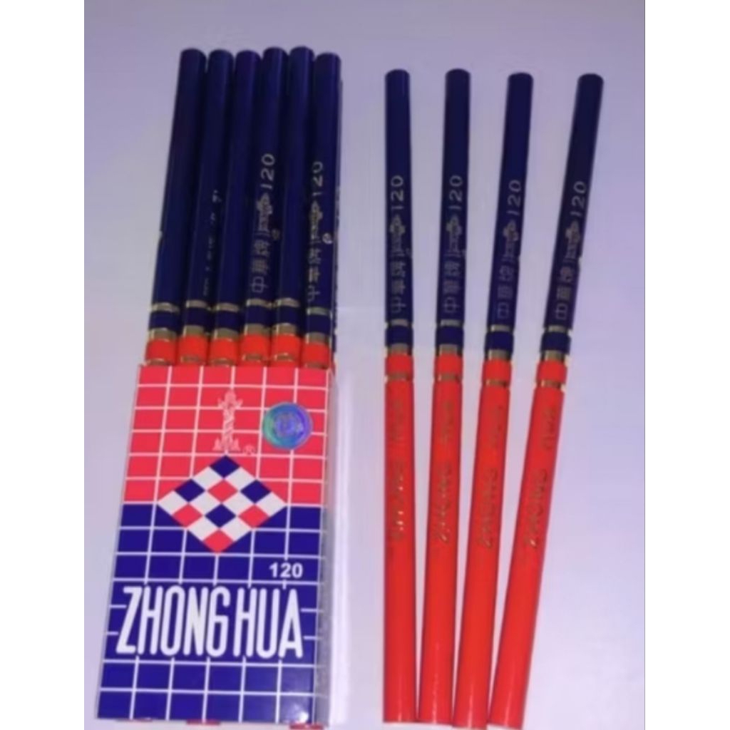 

PENSIL TUKANG MEREK ZHONGHUA 120 MERAH BIRU ( ISI 12 BIJI)