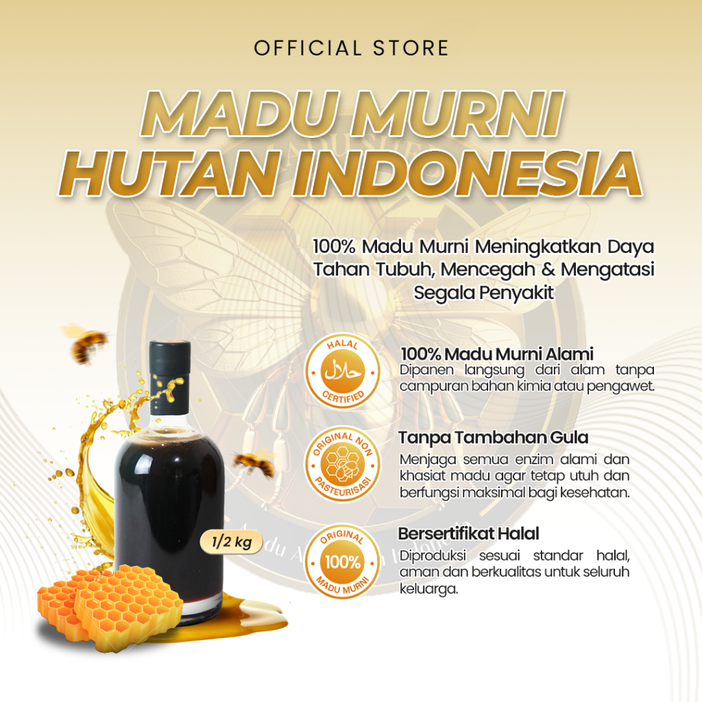 

MADU SUEB MADU MURNI HUTAN INDONESIA 1/2 kg Honey