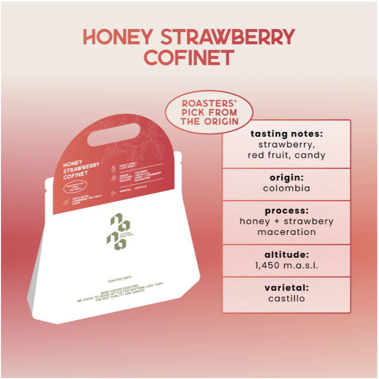 

Nana Coffee Roasters - Honey Strawberry coffee beans light roast 100gr - biji kopi import