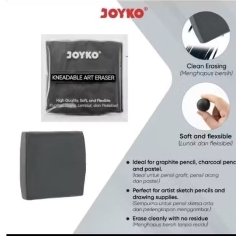 

Joyko Penghapus Clay Plastisin Elastis VP176 Warna Abu Dan Warna Warni untuk Penghapur Slime Deli