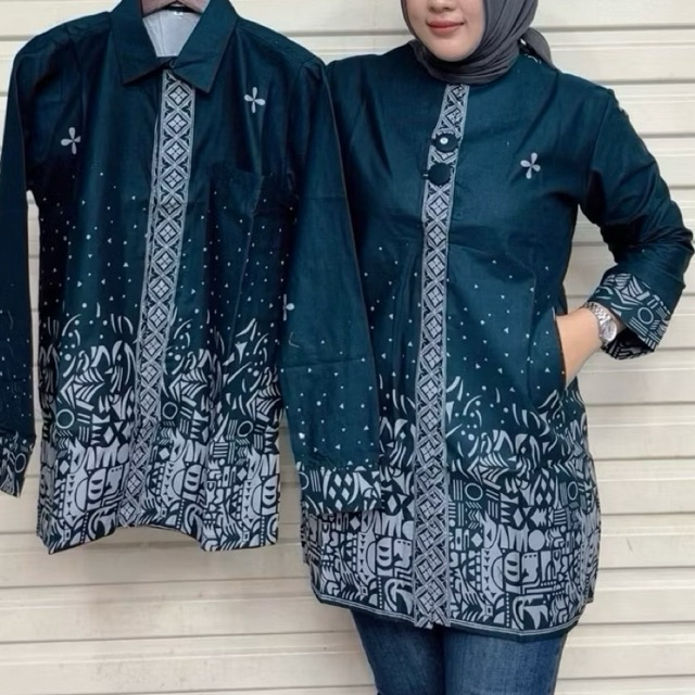 couple batik emeral batik kantor batik kondangan seragam kantor